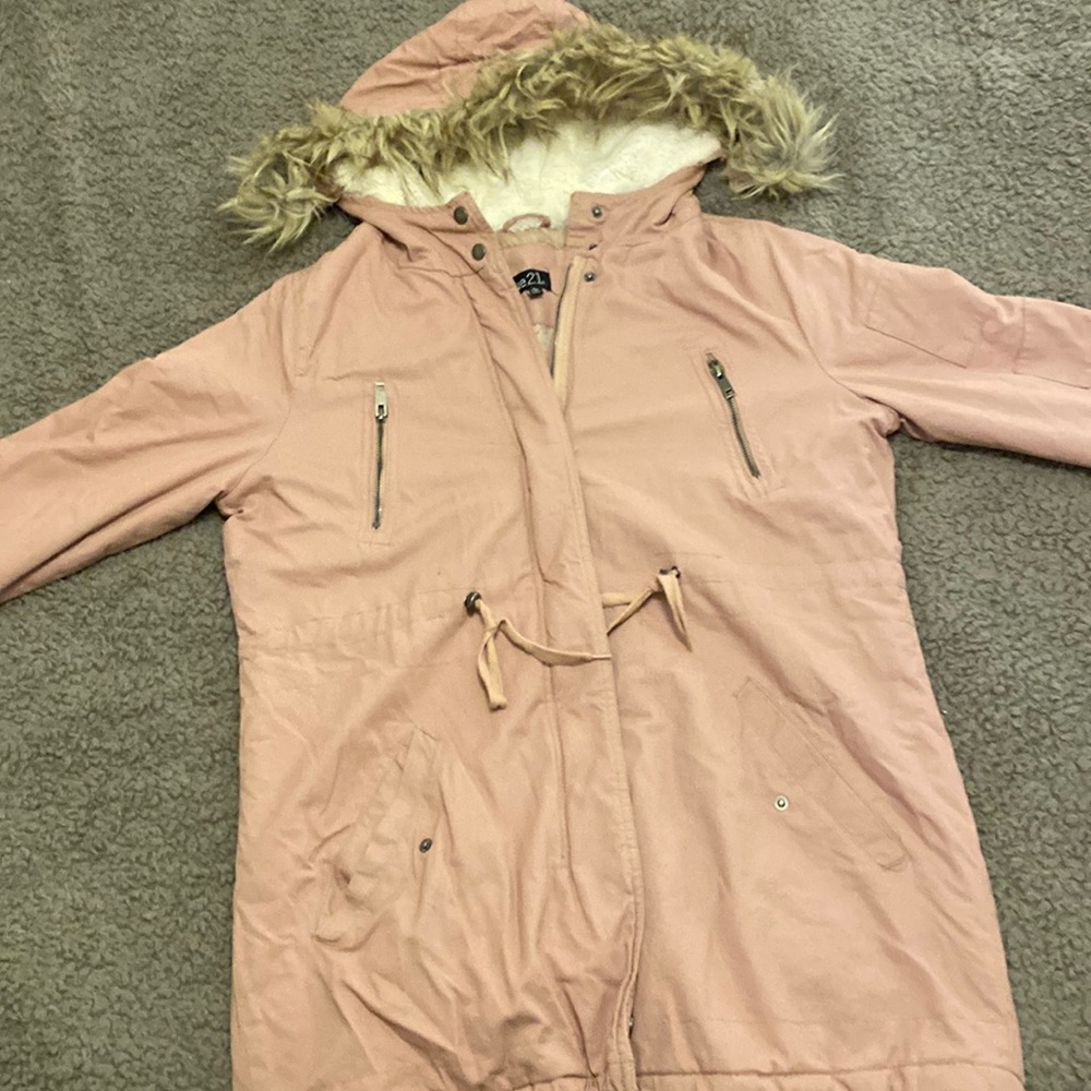 pink winter jacket